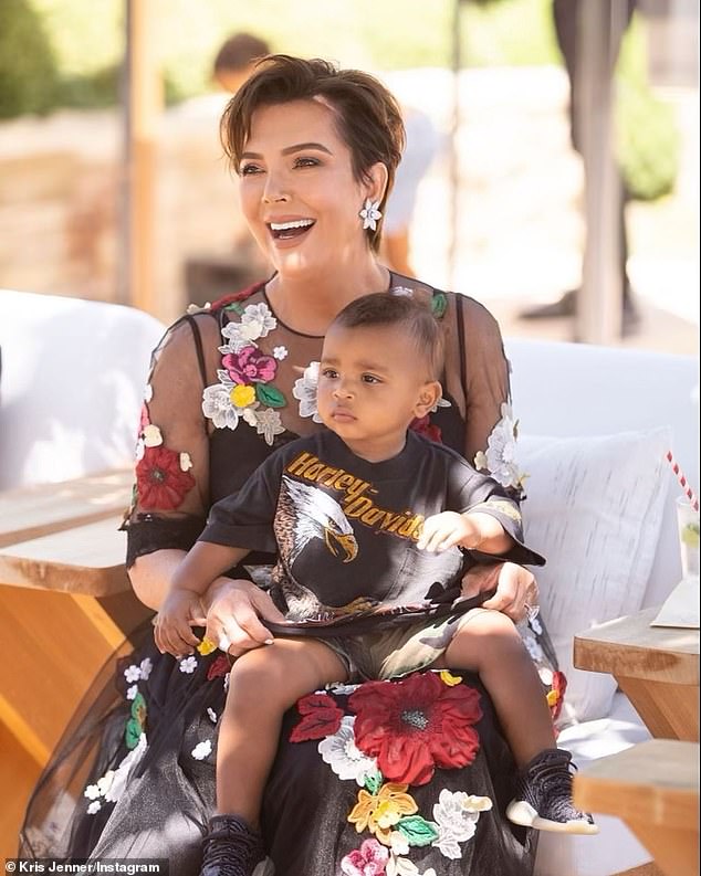 Beaming: Kris and her grandson Psalm