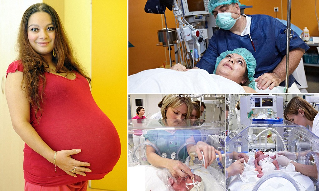 Czech mother, 23, gives birth to the country's first naturally conceived quintuplets and doctors say they have a '95% chance of growing up healthy' | Daily Mail Online